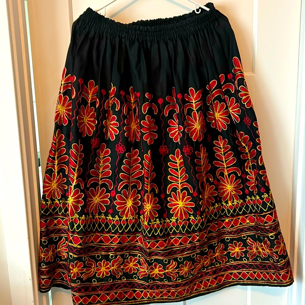 Vibrant and flowing embroidered skirt